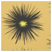 黒花抽象芸術布 ファブリック (クローズアップ)