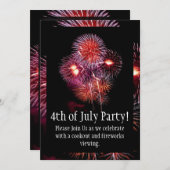 黒花火大会7月4日パーティの招待状 招待状 (正面/裏面)