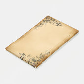 黒花紋の古い羊皮紙 ポストイット (アングル)