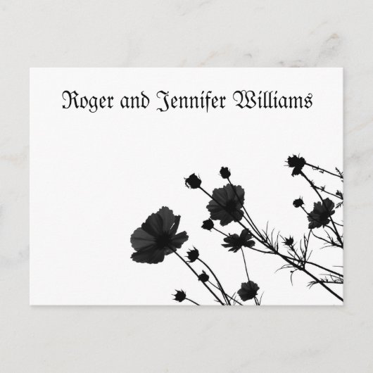 黒花開花 – サンキュー ポストカード (正面)