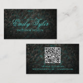 黒花飾り花インテリアデザイナースタッガー 名刺 (正面/裏面)