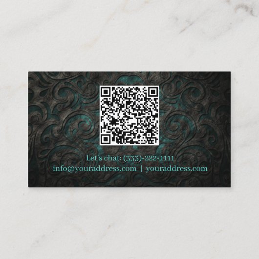 黒花飾り花インテリアデザイナースタッガー 名刺 (裏面)