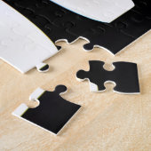 黒芸術的カラフルシルエットの木 ジグソーパズル (側面)