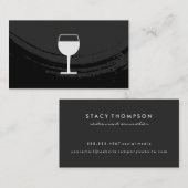黒芸術的ワイングラスで黒くブラシ 名刺 (正面/裏面)