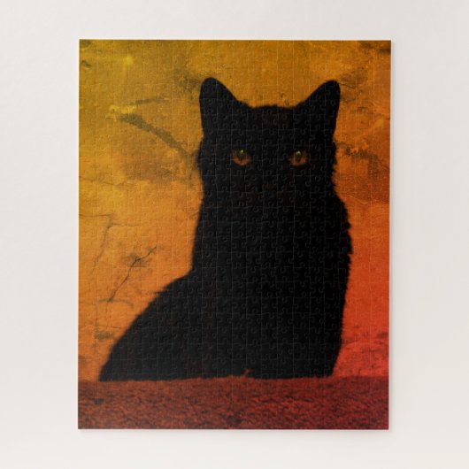 黒芸術的猫 ジグソーパズル (縦)