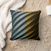 黒茶織ストライプの物 クッション (ブランケット)