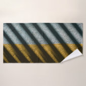 黒茶織ストライプの物 バスタオル (バスタオル)