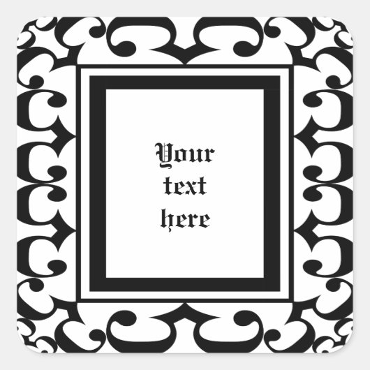 黒華美と白のシール スクエアシール (正面)