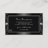 黒華美と白のダイヤきらめくモンドイニシャル 名刺 (裏面)