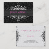 黒華美と白の渦巻きフレーム 名刺 (正面/裏面)
