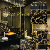 黒華美と金ゴールドを飾る バスタオルセット