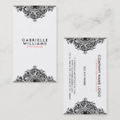 黒華美ガーリーオーナメントデザイン 名刺 (正面/裏面)