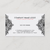 黒華美ガーリーオーナメントデザイン 名刺 (裏面)