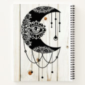 黒華美月の目マンダラ色あせた木の板 ノートブック (裏面)