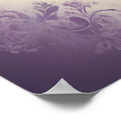 黒華美紫ハート💜ゴシックヴィンテージスタイル ポスター (角)