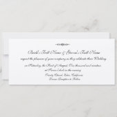 黒華美金ゴールド渦流の古典的な結婚式招待状 招待状 (裏面)