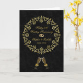 黒華美50周年の結婚金ゴールド カード (黄色い花)