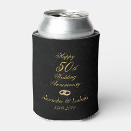 黒華美50周年の結婚金ゴールド 缶クーラー