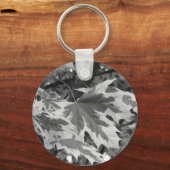 黒葉と白の キーホルダー (正面)