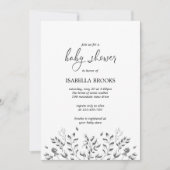 黒葉ヴィンテージと果実 |赤ちゃんシャワー 招待状 (正面)