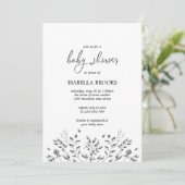 黒葉ヴィンテージと果実 |赤ちゃんシャワー 招待状 (スタンド正面)