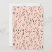 黒葉ヴィンテージと果実 |赤ちゃんシャワー 招待状 (裏面)