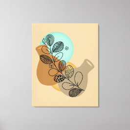 黒葉付きボヘミア抽象芸術ミニマリスト キャンバスプリント