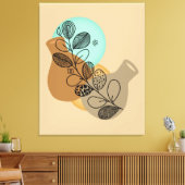 黒葉付きボヘミア抽象芸術ミニマリスト キャンバスプリント (インサイチュ (リビング))