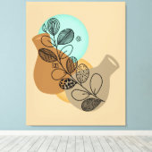 黒葉付きボヘミア抽象芸術ミニマリスト キャンバスプリント (インサイチュ (ウッドフロア))