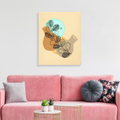 黒葉付きボヘミア抽象芸術ミニマリスト キャンバスプリント (インサイチュ (リビング))