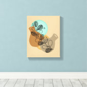 黒葉付きボヘミア抽象芸術ミニマリスト キャンバスプリント (インサイチュ (ウッドフロア))