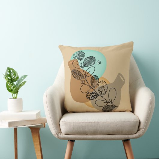 黒葉付きボヘミア抽象芸術ミニマリスト クッション (椅子)