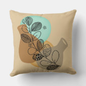 黒葉付きボヘミア抽象芸術ミニマリスト クッション (裏面)