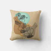 黒葉付きボヘミア抽象芸術ミニマリスト クッション (正面)