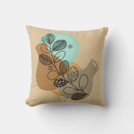 黒葉付きボヘミア抽象芸術ミニマリスト クッション