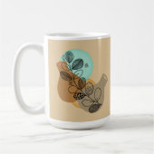 黒葉付きボヘミア抽象芸術ミニマリスト コーヒーマグカップ (左)