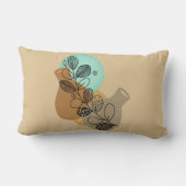 黒葉付きボヘミア抽象芸術ミニマリスト ランバークッション (裏面)