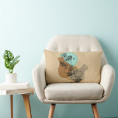 黒葉付きボヘミア抽象芸術ミニマリスト ランバークッション (椅子)