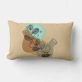 黒葉付きボヘミア抽象芸術ミニマリスト ランバークッション (正面)