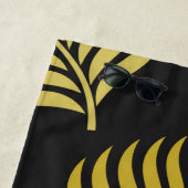 黒葉地に金の ビーチタオル (インサイチュ)