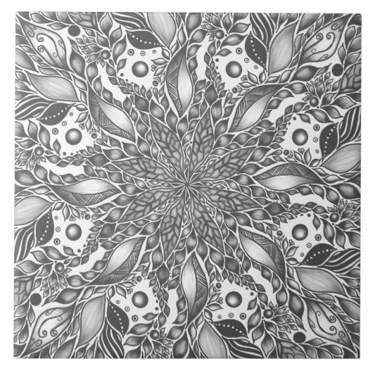 黒葉曼荼羅 タイル (正面)