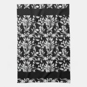 黒葉柄キッチンタオル キッチンタオル (縦)