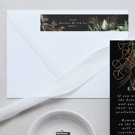 黒葉植物性ユーカリエレガント植樹 ラップアラウンドラベル