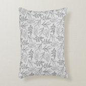 黒葉色柄ソフト灰色アクセント枕 アクセントクッション (正面(垂直))