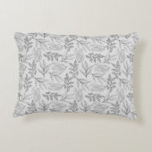 黒葉色柄ソフト灰色アクセント枕 アクセントクッション (裏面)