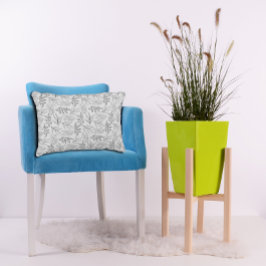 黒葉色柄ソフト灰色アクセント枕 アクセントクッション