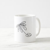 黒葉花線芸術抽象デザイン コーヒーマグカップ (正面右)