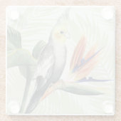 黒葉鳥の手のひら ガラスコースター (裏面)