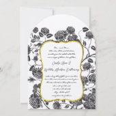 黒薔薇のトワルボーダーオーダーメイドカラーウェディング 招待状 (正面)