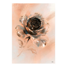 黒薔薇の黒バラ ネオ琳派の植物画
